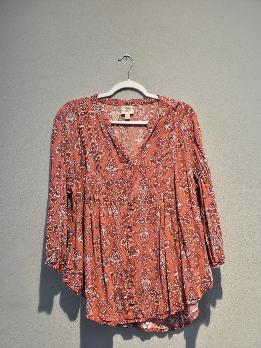St. John's Bay Coral Paisley V-Neck Tunic